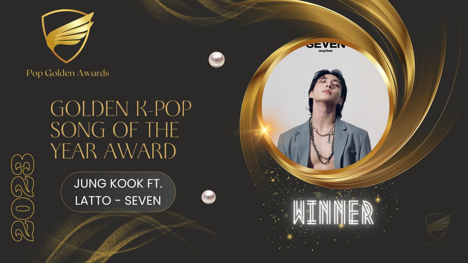 Golden K Pop Song Of The Year Award Winner JungKook Seven 2023