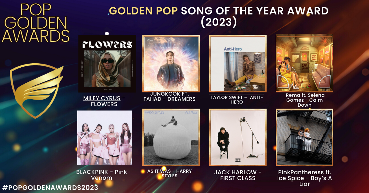 Golden Pop Song Of The Year Award (2023 Nominees)