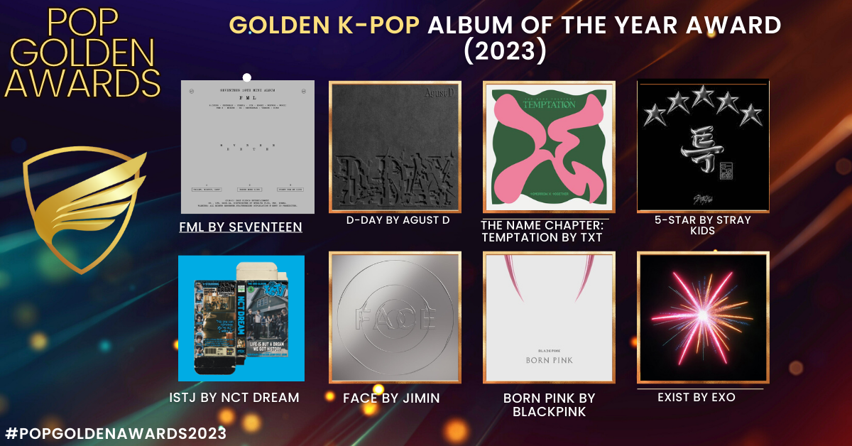 You are currently viewing Golden K-pop ALBUM OF THE YEAR Award (2023 Nominees)